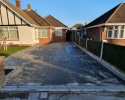 Before - Concrete Base & Drainage Installed