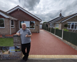 After - Finished In Merlot With Red Block Edging And Cornfield Diamonds