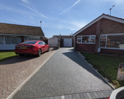 After - Driveway Installed With Slate Grey And Charcoal Edging Blocks