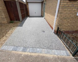 After - Grey Block Edging Installed, Finished in Winter Sage
