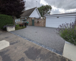 After - Grey Block Edging Installed, Finished In Harlequin