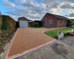 After - Red Block Edging Installed, Finished In Rose Garden