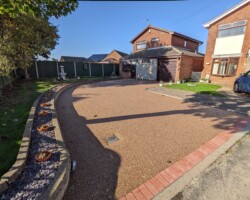 After - Red Block Edging Installed, Finished In Rose Garden