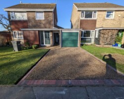 After - Brindle Block Edge Installed, Finished With 6mm Golden Pea Shingle
