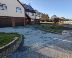 After - Charcoal Block Edging Installed, Finished With Grey 10mm Granite