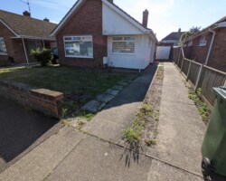 Before - Old Concrete Driveway And Grass Area