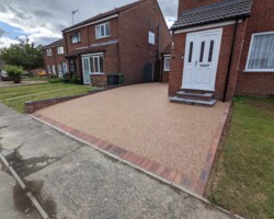 After - New Small Retaining Wall Built, Brindle Block Edging Installed, Finished In Carnival