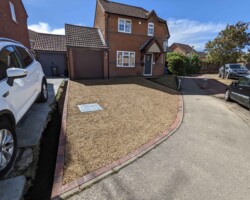 After - Brindle Block Edge / New Manhole / Finished In Tar & 10mm Golden Stone