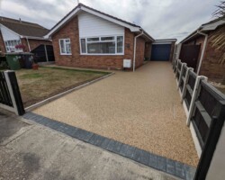 After - Driveway Widened, Charcoal Block Edge, Finished In Harvest Gold
