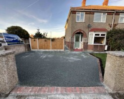 After - Brindle Block Edge Installed, Finished With Hot Tar & Grey Granite
