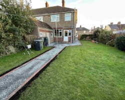 After - Brindle Block Edging Installed, Finished With Hot Tar & Grey Granite