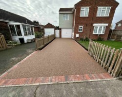 After - Driveway Extended, Brindle Block Edging Installed, Finished In Rose Garden
