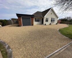 After - Hot Tar & Stone Installed Using 10mm Golden Gravel