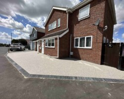After - Wall Removed, Charcoal Edging Installed, Driveway Finished In Oyster Pearl Resin Bound