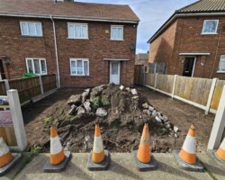 Before - Existing Grass Driveway Excavated