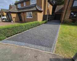 After - Charcoal Block Edging Installed - Finished In Starlight Resin Bound