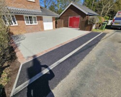 After - New Tarmac Entrance, Brindle Block Edging, New Recess Manhole, Finished In Oyster Pearl Resin
