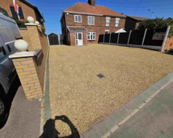 After - Driveway Finished With Hot Tar & Golden Pea Shingle